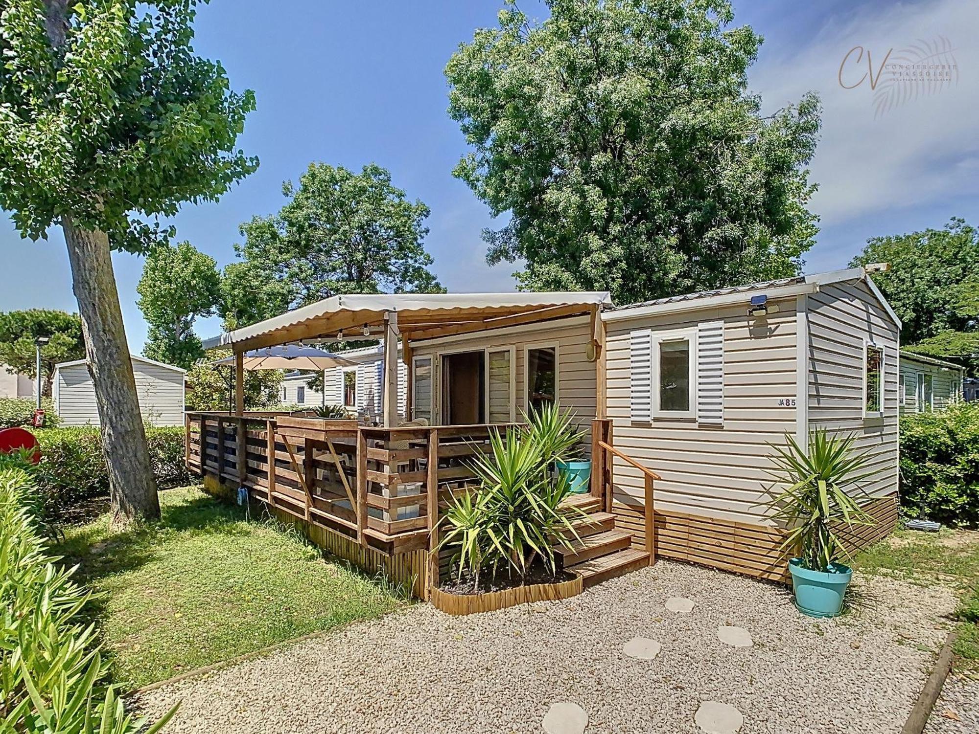 Grand Mobil Home 3Chbr 2Sdb Camping La Carabasse Vias Exterior photo